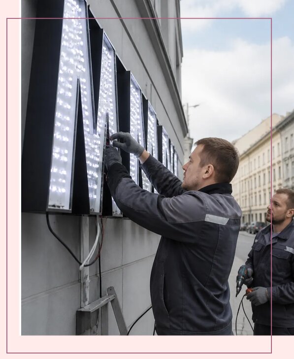 Изготовление и монтаж светодиодных LED вывесок в Шахтах