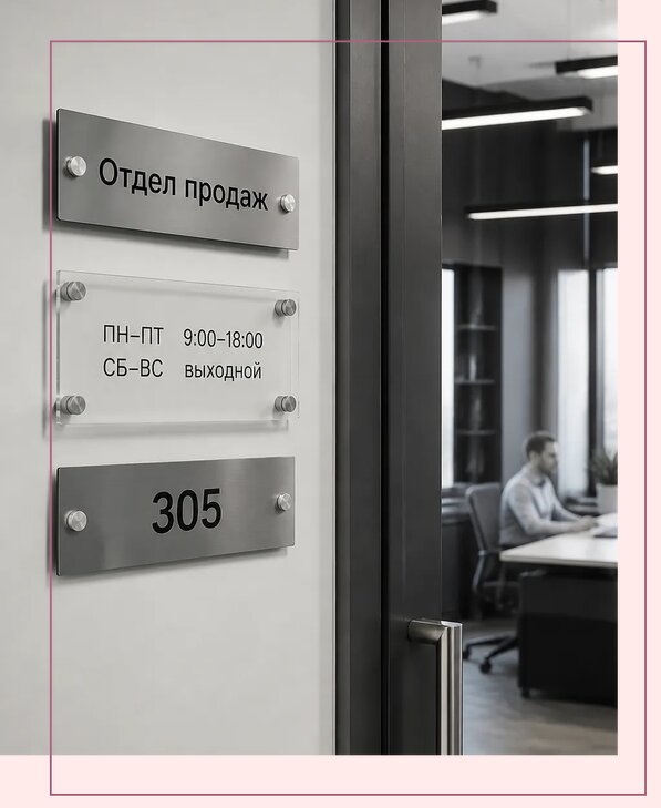 Офисные таблички на дверь в Шахтах по цене от 5318 р. | Аванза-Шхт